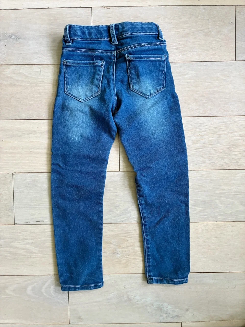 Sonoma Dark Blue Jeans with Navy Sequin Knee Patches EUC Size 5